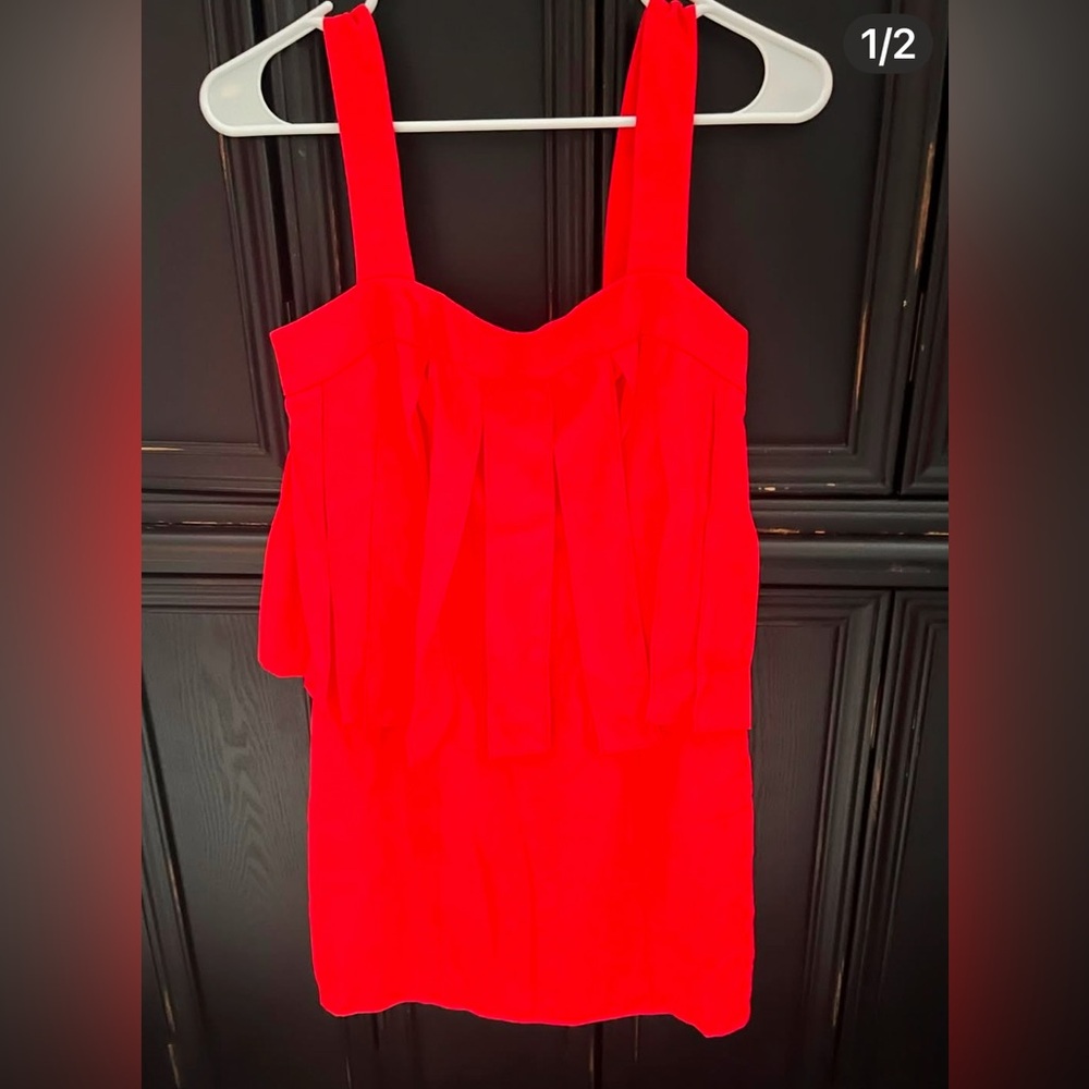 Red dress.   Amanda Uprichard.